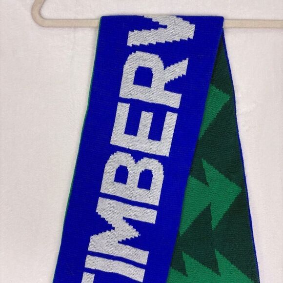 Minnesota Timberwolves Basketball Reversible with Green Trees Winter Scarf Unise - Picture 2 of 8